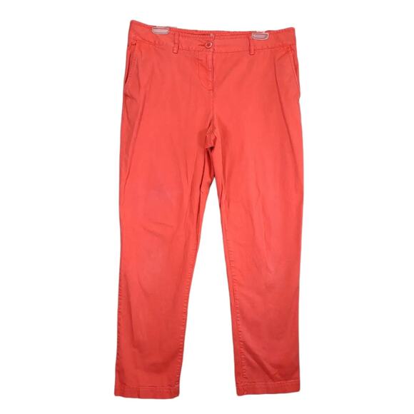 Nautica Women's 10 Peach Twill Chino Pants, Straight Leg Salt Water Aged Coastal - Picture 1 of 7